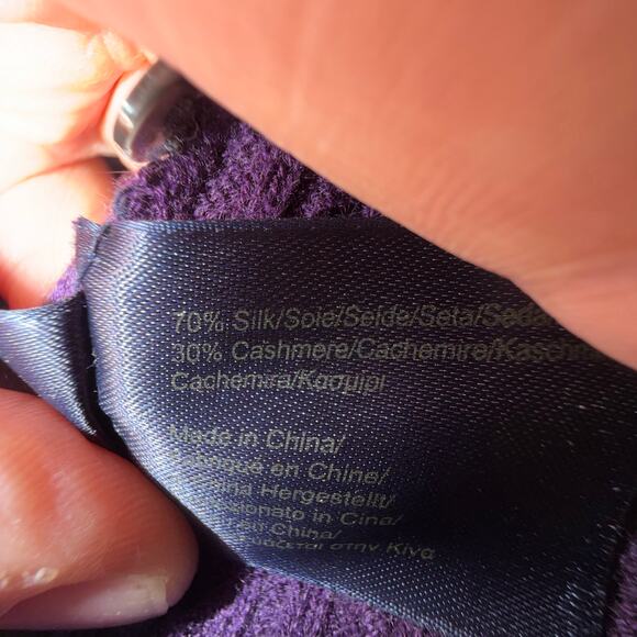 Brooks Brothers Silk and Cashmere Womens Size Small Dark Purple Cardigan - Picture 5 of 7